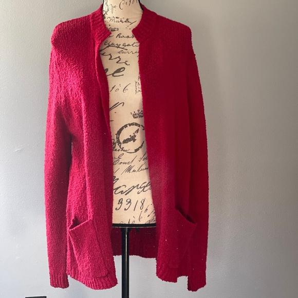 Vintage Red Open Front Cardigan - Picture 1 of 5